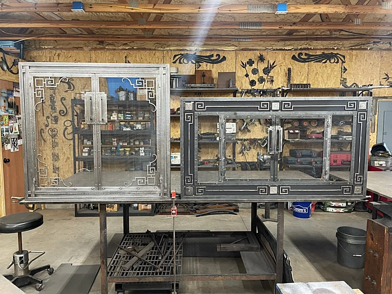 Greek Key Firepace Screens and Tools — Phoenix Handcraft